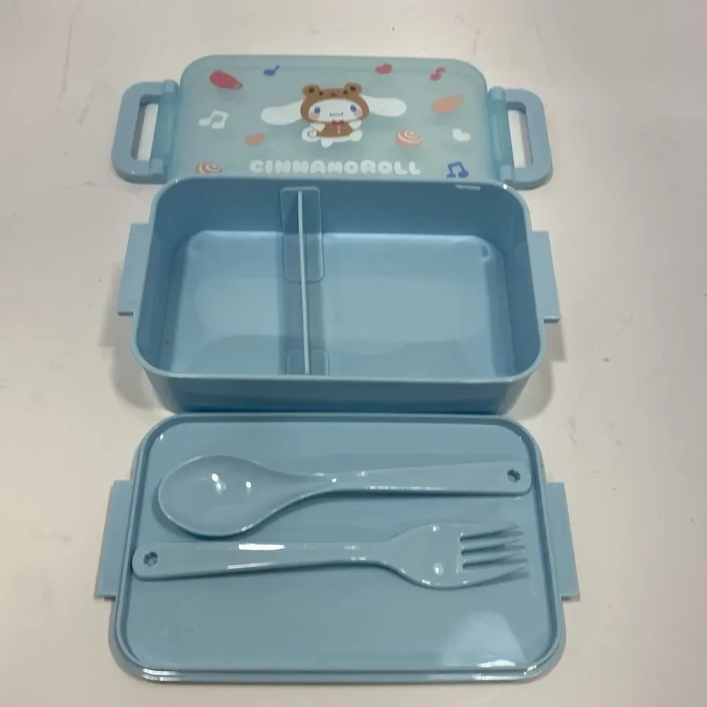Sanrio Cinnamoroll Lunch Box Bento Container w/ Spoon & Fork 2022 Blue
